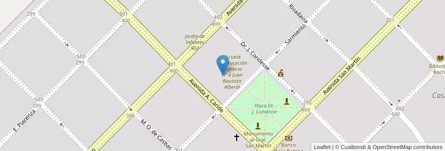 Mapa de ubicacion de Centro De Adultos Nº 702 en Argentina, Provincia Di Buenos Aires, Partido De Guaminí, Casbas.
