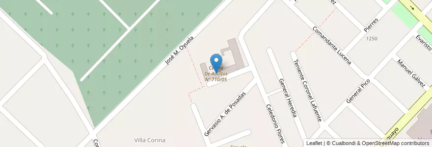 Mapa de ubicacion de Centro De Adultos Nº 710/05 en アルゼンチン, ブエノスアイレス州, Partido De Avellaneda, Villa Domínico.