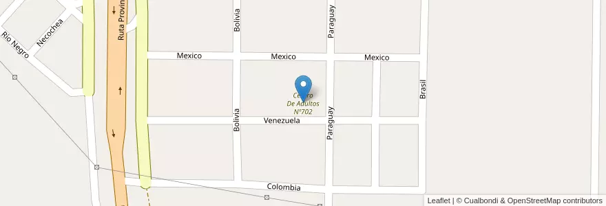 Mapa de ubicacion de Centro De Adultos Nº702 en 阿根廷, 布宜诺斯艾利斯省, Partido De Arrecifes.