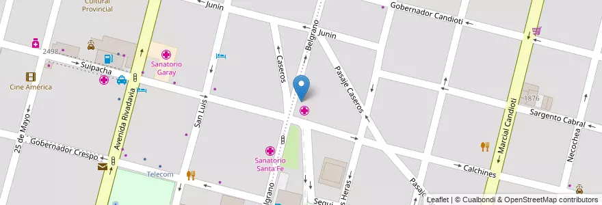 Mapa de ubicacion de Centro de Alergia, Asma e Inmunidad en الأرجنتين, سانتا في, إدارة العاصمة, سانتا في العاصمة, سانتا في.