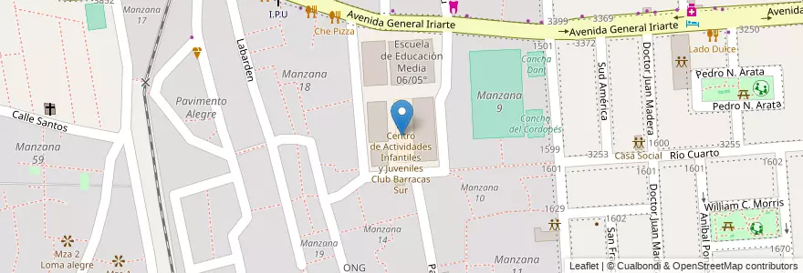 Mapa de ubicacion de Centro de Alfabetización, Educación Básica y Trabajo 05, Barracas en アルゼンチン, Ciudad Autónoma De Buenos Aires, Comuna 4, ブエノスアイレス.