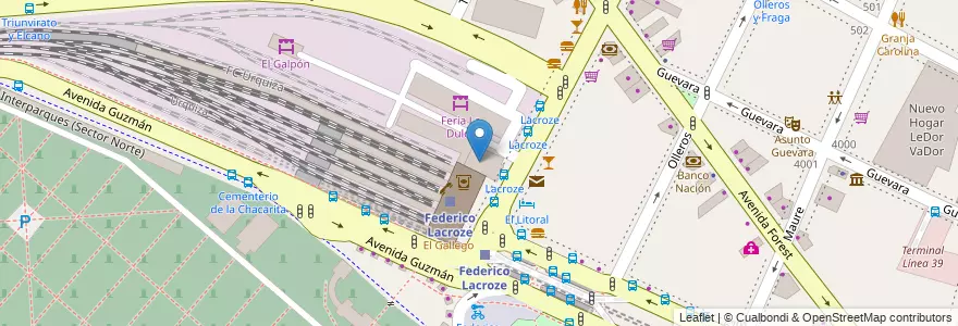 Mapa de ubicacion de Centro de Alfabetización, Educación Básica y Trabajo 09, Chacarita en Argentinië, Ciudad Autónoma De Buenos Aires, Buenos Aires, Comuna 15.