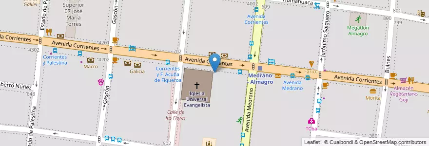Mapa de ubicacion de Centro de Alfabetización, Educación Básica y Trabajo 12 Iglesia Universal, Almagro en Argentinië, Ciudad Autónoma De Buenos Aires, Comuna 5, Buenos Aires.
