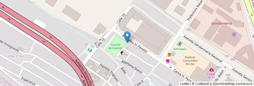 Mapa de ubicacion de Centro de Alfabetización, Educación Básica y Trabajo 17, Retiro en Argentine, Ciudad Autónoma De Buenos Aires, Comuna 1, Buenos Aires.