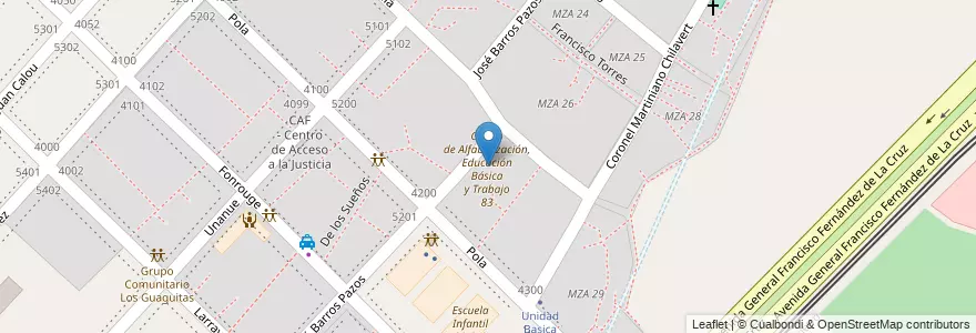 Mapa de ubicacion de Centro de Alfabetización, Educación Básica y Trabajo 25 Los Patitos, Villa Lugano en Argentina, Autonomous City Of Buenos Aires, Autonomous City Of Buenos Aires, Comuna 8.