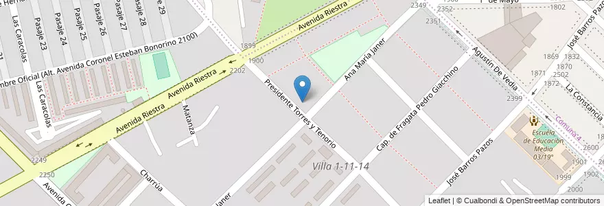 Mapa de ubicacion de Centro de Alfabetización, Educación Básica y Trabajo 27 La Hormiguita viajera, Flores en アルゼンチン, Ciudad Autónoma De Buenos Aires, ブエノスアイレス.