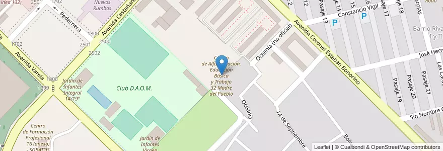 Mapa de ubicacion de Centro de Alfabetización, Educación Básica y Trabajo 32 Madre del Pueblo, Flores en Аргентина, Буэнос-Айрес, Comuna 7, Буэнос-Айрес.
