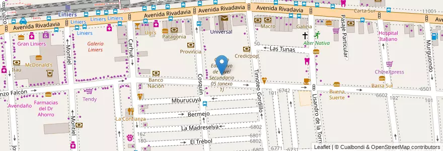 Mapa de ubicacion de Centro de Alfabetización, Educación Básica y Trabajo 45 SEC, Liniers en Argentinien, Ciudad Autónoma De Buenos Aires, Comuna 9, Buenos Aires.