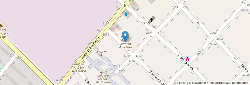 Mapa de ubicacion de Centro de Alfabetización, Educación Básica y Trabajo 48 Conviven, Villa Lugano en 阿根廷, Ciudad Autónoma De Buenos Aires, Comuna 9, 布宜诺斯艾利斯.