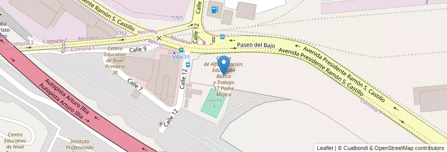 Mapa de ubicacion de Centro de Alfabetización, Educación Básica y Trabajo 57 Padre Mujica, Retiro en Argentina, Autonomous City Of Buenos Aires, Autonomous City Of Buenos Aires.