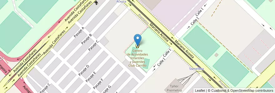 Mapa de ubicacion de Centro de Alfabetización, Educación Básica y Trabajo 62 C R Carrillo, Villa Soldati en 아르헨티나, Ciudad Autónoma De Buenos Aires, 부에노스아이레스, Comuna 8.