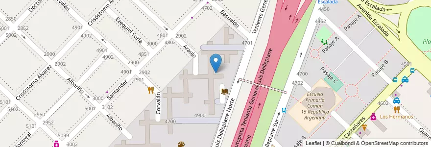 Mapa de ubicacion de Centro de Alfabetización, Educación Básica y Trabajo 86 C Cultural B° Copello, Villa Lugano en アルゼンチン, Ciudad Autónoma De Buenos Aires, ブエノスアイレス, Comuna 8.