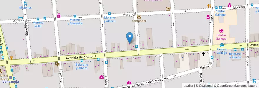 Mapa de ubicacion de Centro de Algarrobo, Balvanera en Argentine, Ciudad Autónoma De Buenos Aires, Comuna 3, Buenos Aires.