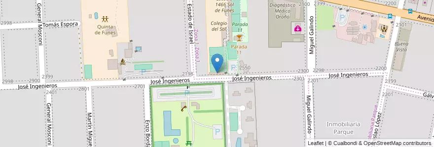 Mapa de ubicacion de Centro de Aprendizaje Universitario Funes en 阿根廷, Santa Fe, Departamento Rosario, Municipio De Funes, Funes.