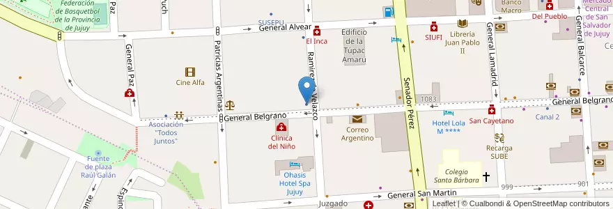 Mapa de ubicacion de Centro de Asistencia y Orientación de las Adicciones "El Umbral" en アルゼンチン, フフイ州, Departamento Doctor Manuel Belgrano, Municipio De San Salvador De Jujuy.