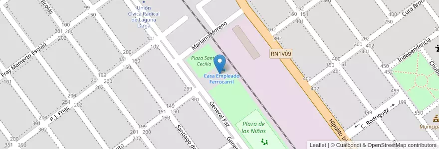 Mapa de ubicacion de Centro de Atención del Niño y la Familia "Patito Feo" en الأرجنتين, Córdoba, Departamento Río Segundo, Pedanía Pilar, Municipio De Laguna Larga, Laguna Larga.