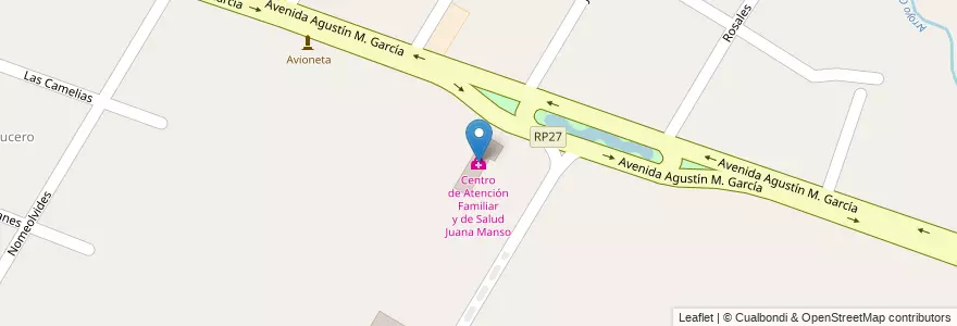 Mapa de ubicacion de Centro de Atención Familiar y de Salud Juana Manso en Arjantin, Buenos Aires, Partido De Tigre, Rincón De Milberg.