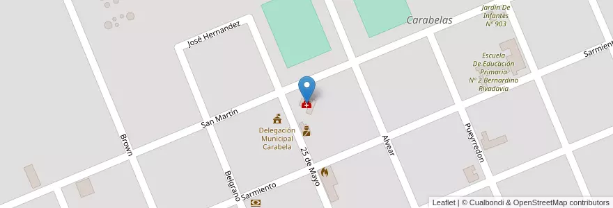 Mapa de ubicacion de Centro de Atención Primaria de la Salud en Arjantin, Buenos Aires, Partido De Rojas.