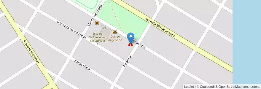Mapa de ubicacion de Centro de Atención Primaria de la Salud en Argentinië, Buenos Aires, Partido De Mar Chiquita, Santa Clara Del Mar.
