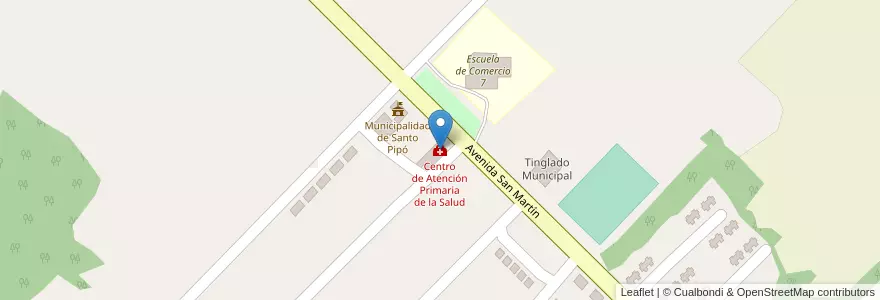 Mapa de ubicacion de Centro de Atención Primaria de la Salud en 아르헨티나, Misiones, Departamento San Ignacio, Municipio De Santo Pipó.