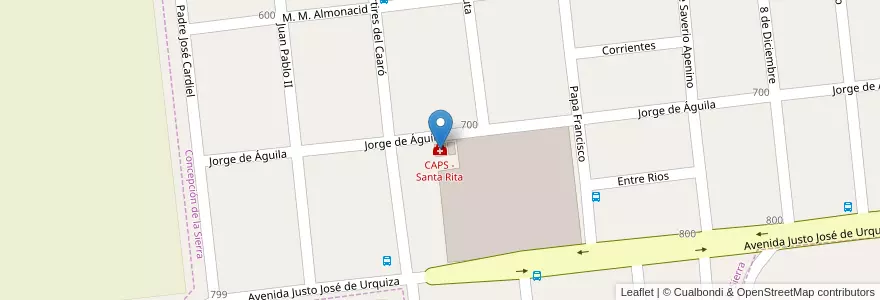 Mapa de ubicacion de Centro de Atención Primaria de la Salud (CAPS) en Arjantin, Misiones, Departamento Concepción, Municipio De Concepción De La Sierra.