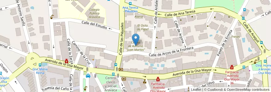 Mapa de ubicacion de Centro de Autismo "Juan Martos" en Испания, Мадрид, Мадрид, Área Metropolitana De Madrid Y Corredor Del Henares, Мадрид.