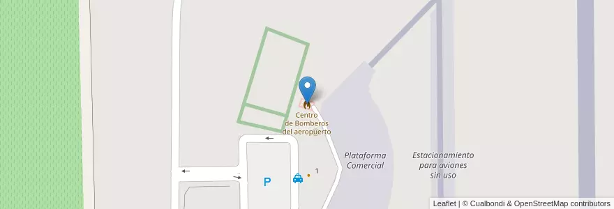 Mapa de ubicacion de Centro de Bomberos del aeropuerto en Arjantin, San Juan, Şili, 9 De Julio.