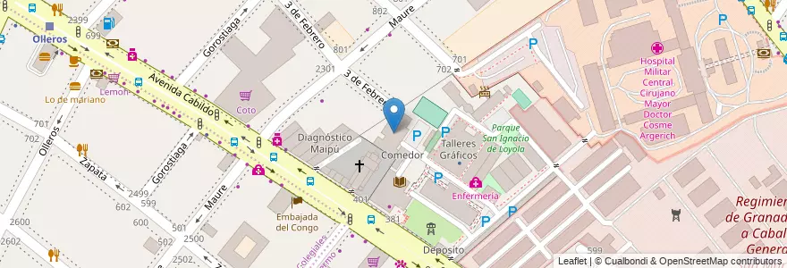 Mapa de ubicacion de Centro de Capacitación en Ciencias Geográficas, Palermo en 아르헨티나, Ciudad Autónoma De Buenos Aires, 부에노스아이레스, Comuna 14.
