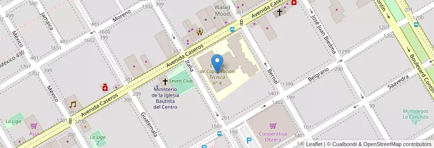 Mapa de ubicacion de Centro de Capacitación Técnica n° 4 en آرژانتین, استان ریو نگرو، آرژانتین, Departamento Adolfo Alsina, Viedma, Viedma.