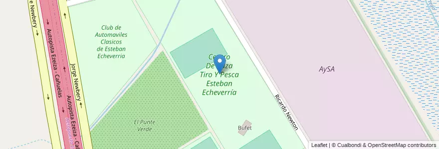 Mapa de ubicacion de Centro De Caza Tiro Y Pesca Esteban Echeverría en アルゼンチン, ブエノスアイレス州, Partido De Esteban Echeverría, Monte Grande.