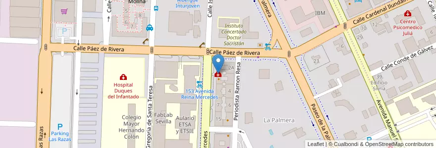 Mapa de ubicacion de Centro de Certificados Médicos en Sepanyol, Andalucía, Sevilla, Sevilla.