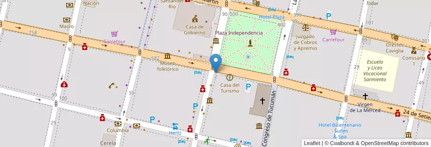 Mapa de ubicacion de Centro de Control Policial en Аргентина, Тукуман, San Miguel De Tucumán, Departamento Capital, San Miguel De Tucumán.