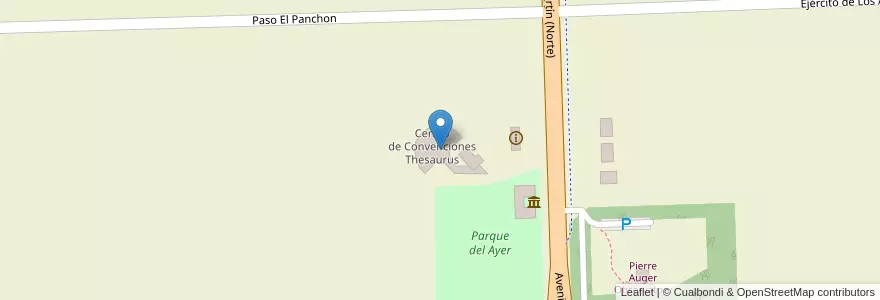 Mapa de ubicacion de Centro de Convenciones Thesaurus en Argentina, Chile, Mendoza, Departamento Malargüe, Distrito Ciudad De Malargüe.