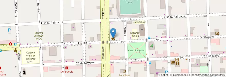 Mapa de ubicacion de Centro de danza en 阿根廷, 恩特雷里奥斯省, Departamento Gualeguaychú, Gualeguaychú, Gualeguaychú, Distrito Costa Uruguay Sur.