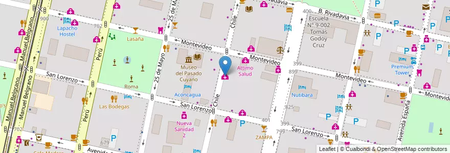 Mapa de ubicacion de Centro de Desarrollo infantil y Familiar (CDIyF) N°1 en Argentine, Chili, Mendoza, Departamento Capital, Sección 2ª Barrio Cívico, Ciudad De Mendoza.
