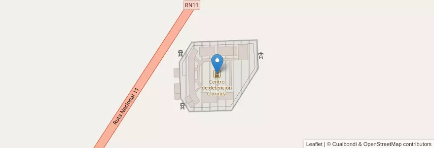 Mapa de ubicacion de Centro de detención Clorinda en Argentinien, Formosa, Departamento Pilcomayo.