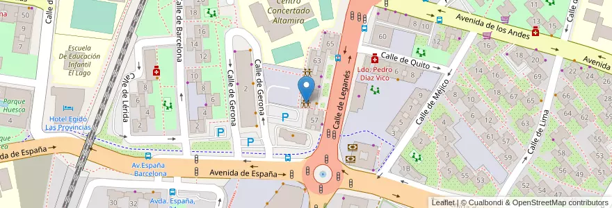 Mapa de ubicacion de Centro de Día de Soporte Social "Fuenlabrada" en اسپانیا, بخش خودمختار مادرید, بخش خودمختار مادرید, Área Metropolitana De Madrid Y Corredor Del Henares, Fuenlabrada.