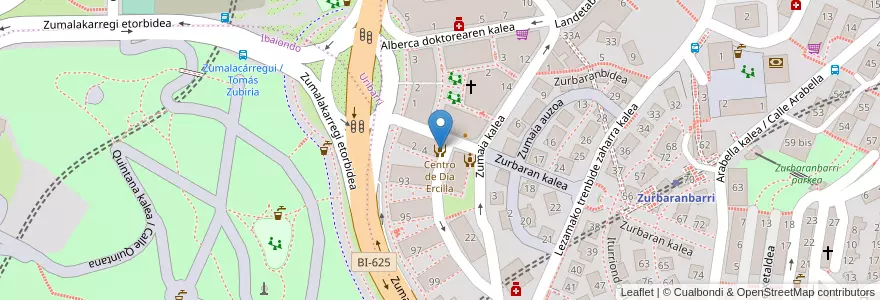 Mapa de ubicacion de Centro de Día Ercilla en Sepanyol, Negara Basque, Bizkaia, Bilboaldea, Bilbao.