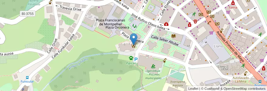 Mapa de ubicacion de Centro de día Orconera/Hogar del jubilado en 西班牙, 巴斯克, 比斯开, Bilboaldea, Valle De Trápaga-Trapagaran.