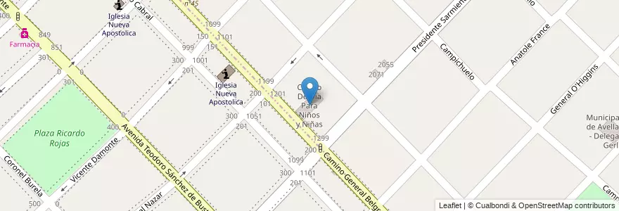 Mapa de ubicacion de Centro De Dia Para Niños y Niñas en Argentinië, Buenos Aires, Partido De Avellaneda, Gerli.