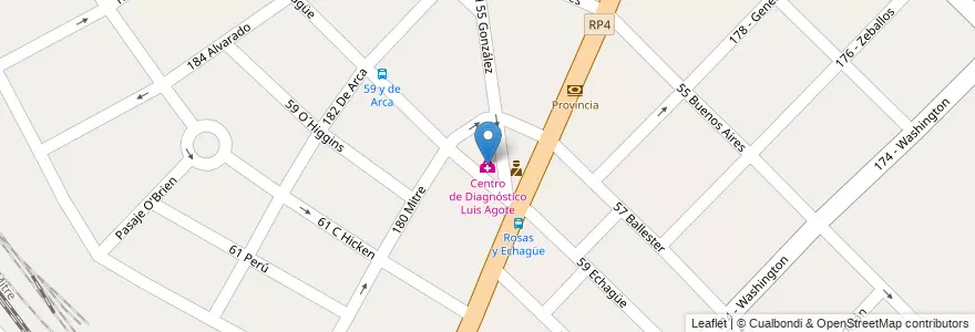 Mapa de ubicacion de Centro de Diagnóstico Luis Agote en Argentina, Buenos Aires, Partido De General San Martín, José León Suárez.