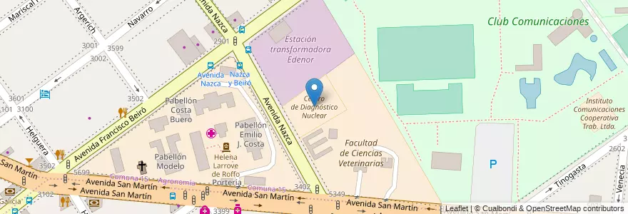 Mapa de ubicacion de Centro de Diagnóstico Nuclear, Agronomia en الأرجنتين, Ciudad Autónoma De Buenos Aires, Buenos Aires, Comuna 11, Comuna 15.