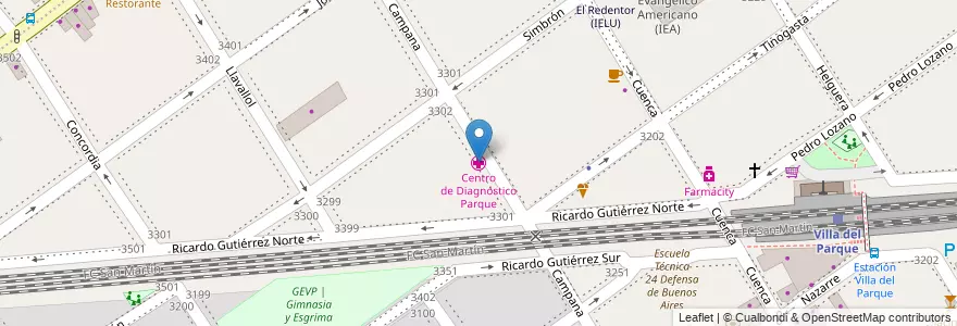 Mapa de ubicacion de Centro de Diagnóstico Parque, Villa del Parque en Argentinien, Ciudad Autónoma De Buenos Aires, Buenos Aires, Comuna 11.