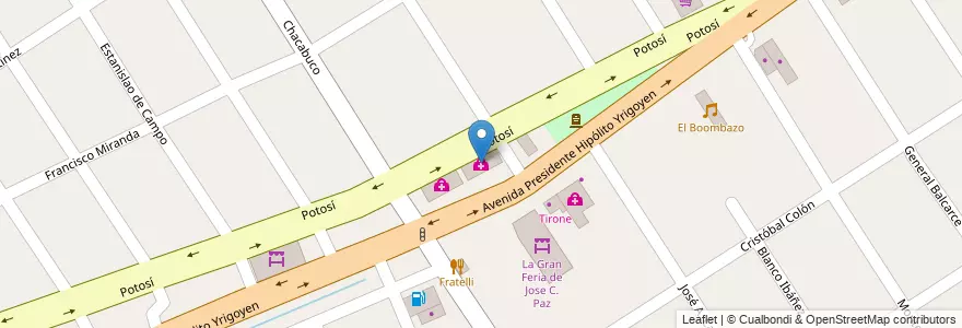 Mapa de ubicacion de Centro de Diagnóstico en Argentina, Buenos Aires, Partido De José C. Paz.