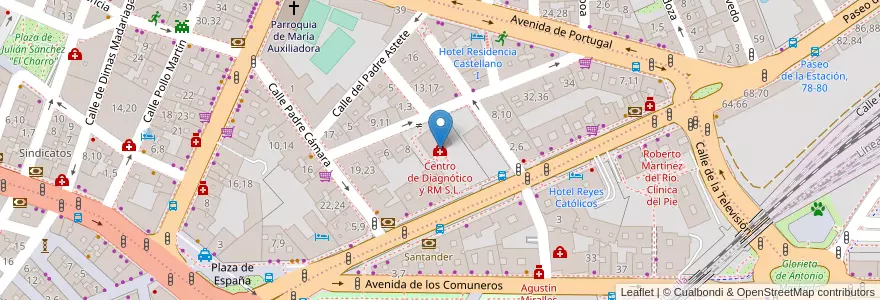 Mapa de ubicacion de Centro de Diagnótico y RM S.L. en Spagna, Castilla Y León, Salamanca, Campo De Salamanca, Salamanca.
