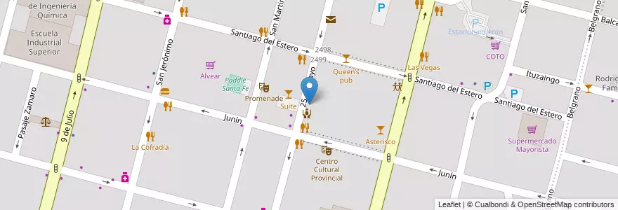 Mapa de ubicacion de Centro de Disgnóstico en Arjantin, Santa Fe, Departamento La Capital, Santa Fe Capital, Santa Fe.