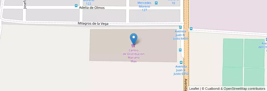 Mapa de ubicacion de Centro de Distribución Mariano Max en آرژانتین, Córdoba, Departamento Capital, Pedanía Capital, Córdoba, Municipio De Córdoba.