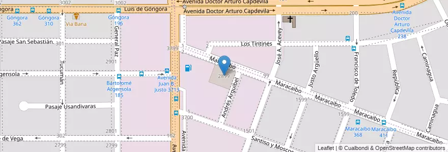 Mapa de ubicacion de Centro de Distribución OCA en آرژانتین, Córdoba, Departamento Capital, Pedanía Capital, Córdoba, Municipio De Córdoba.