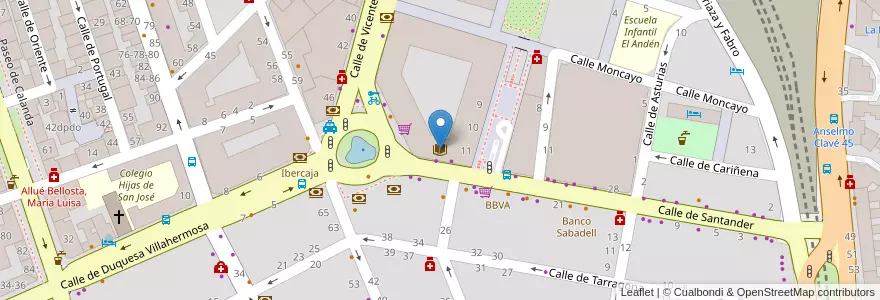 Mapa de ubicacion de Centro de Documentación Cepyme-femz en Испания, Арагон, Сарагоса, Zaragoza, Сарагоса.