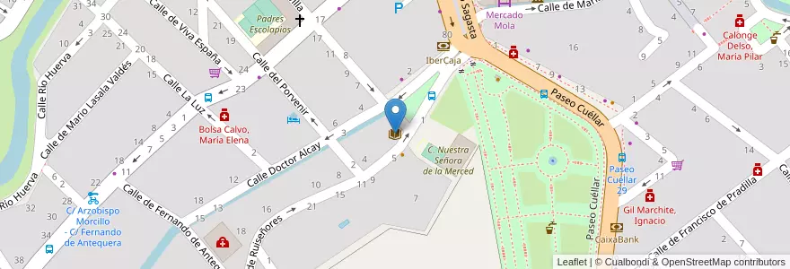 Mapa de ubicacion de Centro de Documentación del Colegio Oficial de Médicos de Zaragoza en Espanha, Aragão, Saragoça, Zaragoza, Saragoça.